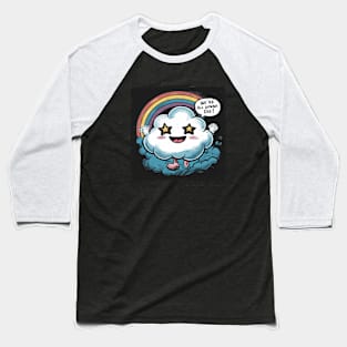 Cheerful Cloud and Rainbow Baseball T-Shirt